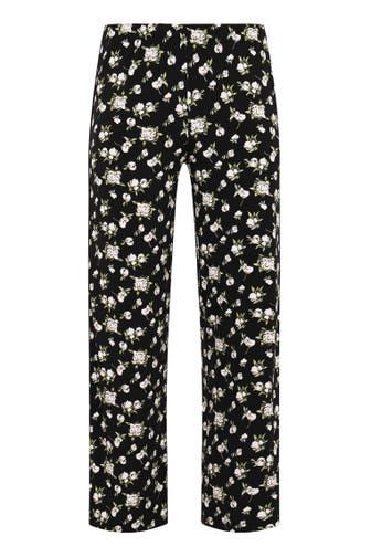 YOEK Stoffhose mit Blumenmuster black Straight