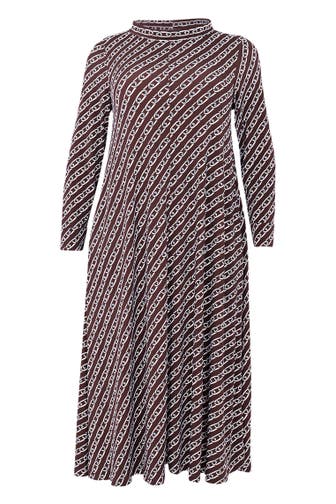 YOEK Casual-Kleid mit Kettenaufdruck braun