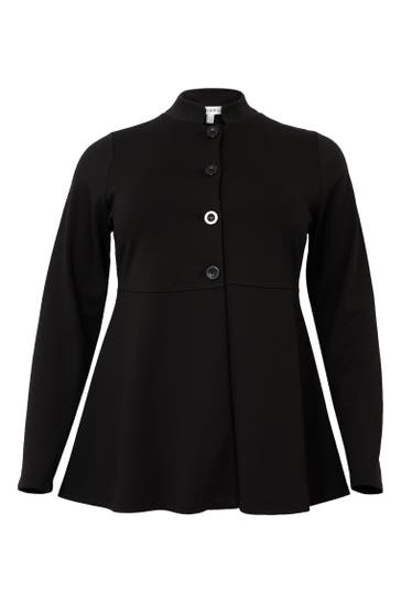 YOEK Mantel mit Druck schwarz