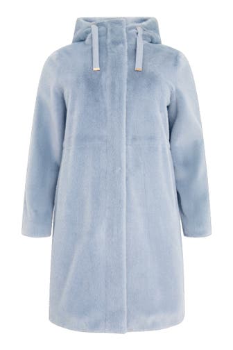 YOEK Mantel Kunstpelz hellblau