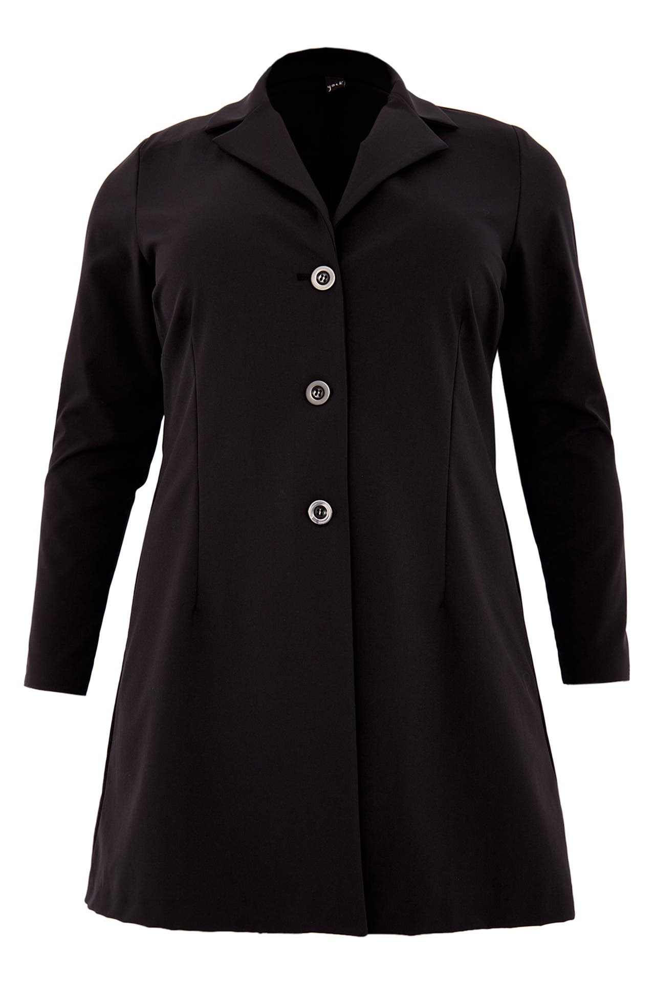 YOEK Blazer mit Kunstleder Details schwarz, Bild 1