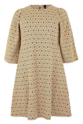 YOEK Casual-Kleid mit Druck hellbraun