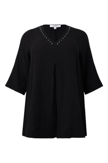 YOEK Tunika mit V-Ausschnitt schwarz