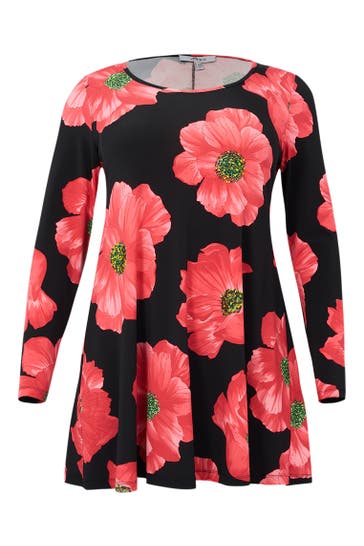 YOEK Tunika Lockere Passform rot