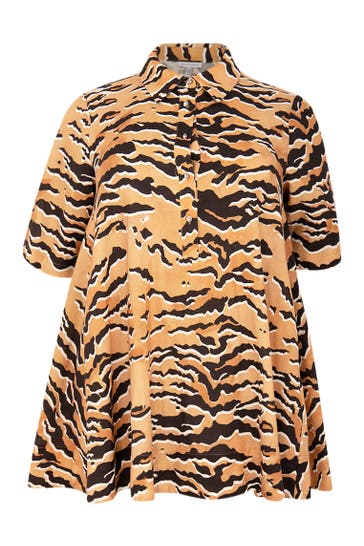 YOEK Tunika mit Druck ekrü