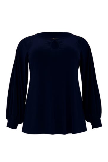 YOEK Tunika mit Cut-Out blau