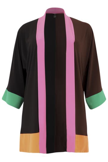 YOEK Strickjacke Colour-block braun