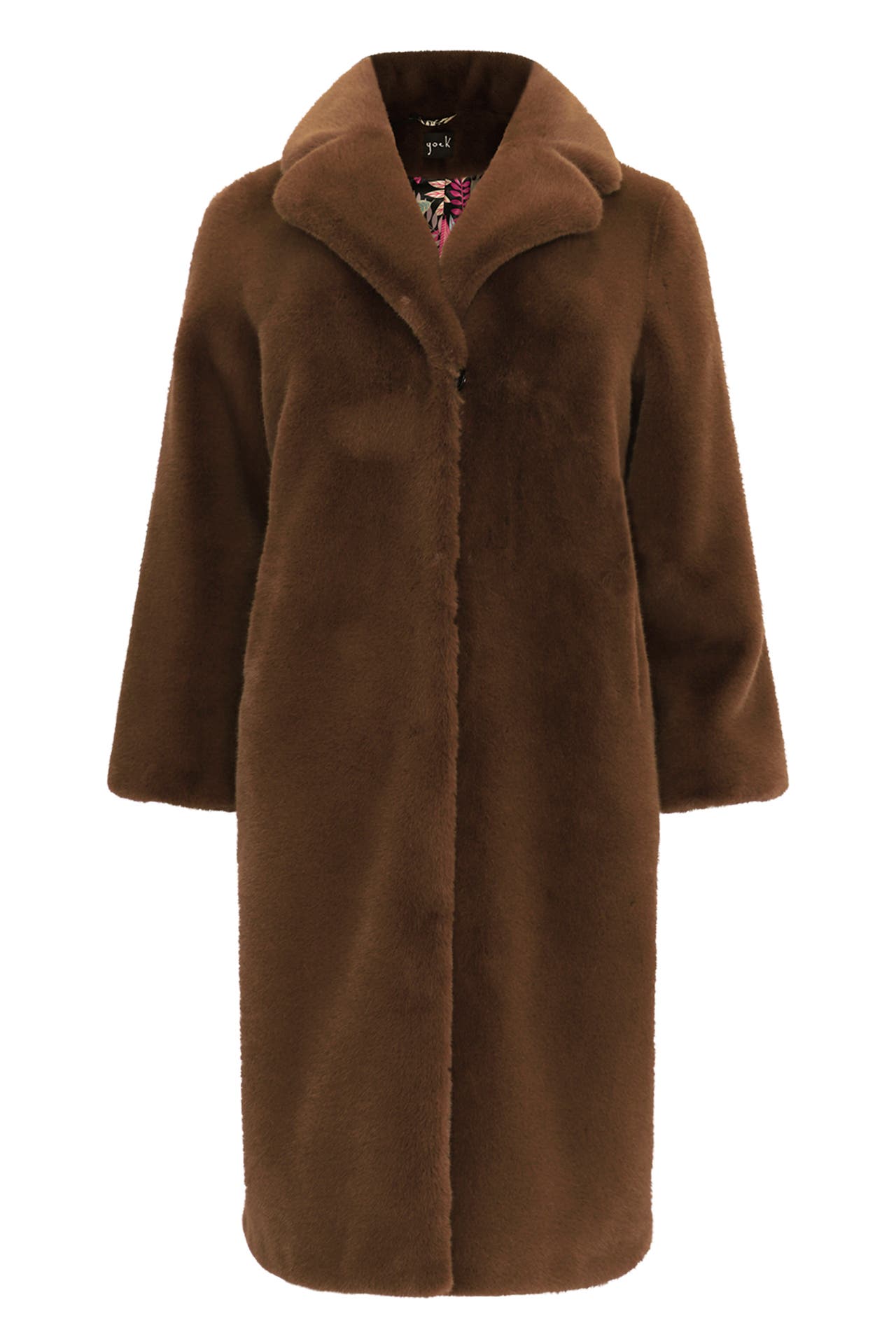 YOEK Mantel Kunstpelz mid brown, Bild 1