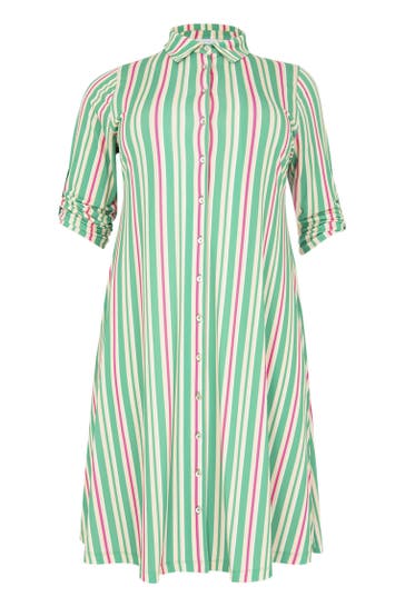 YOEK Casual-Kleid mit Streifendruck grün