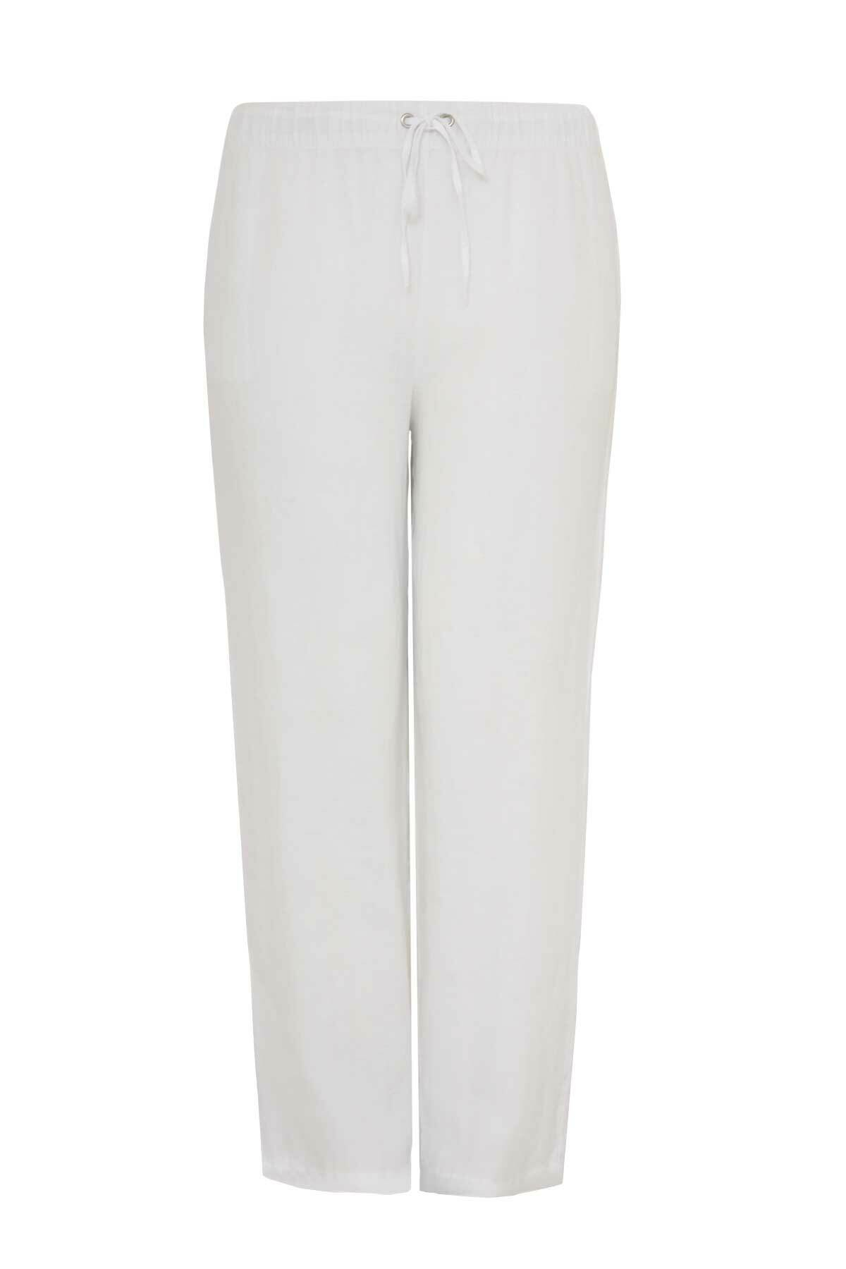 YOEK Stoffhose Leinen white Straight, Bild 1