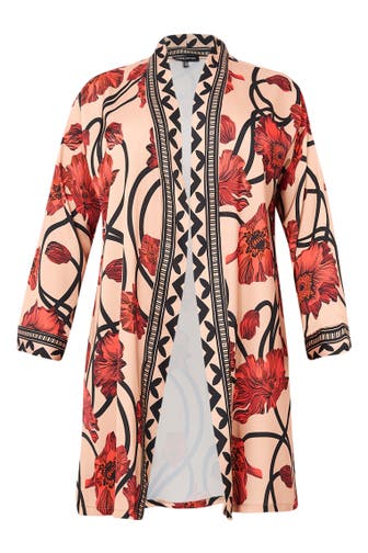 YOEK Strickjacke mit Druck rot