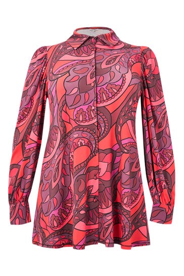 YOEK Blusenshirt mit Druck rot