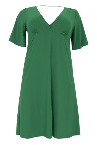 YOEK Casual-Kleid mit V-Ausschnitt grün