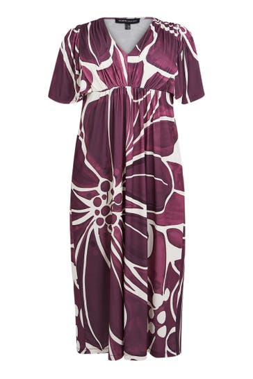 YOEK Casual-Kleid mit Druck dunkelrot