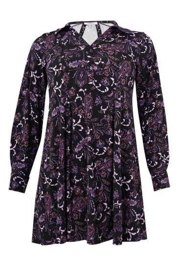 YOEK Tunika mit Druck lila