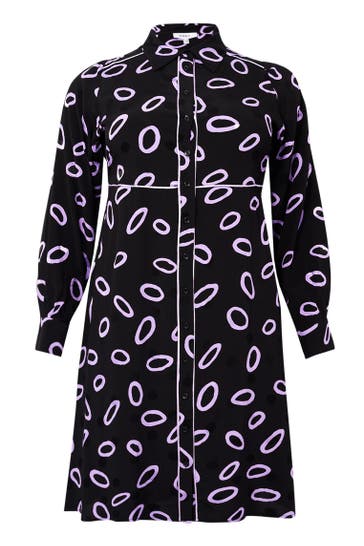 YOEK Midikleid mit Druck schwarz