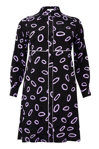 YOEK Midikleid mit Druck schwarz