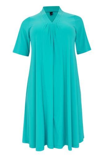YOEK Casual-Kleid mit falten türkis