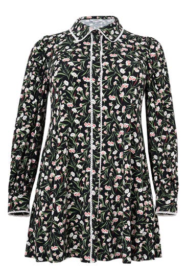 YOEK Blusenshirt mit Druck schwarz