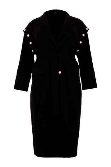 YOEK Mantel Mit Knöpfen schwarz