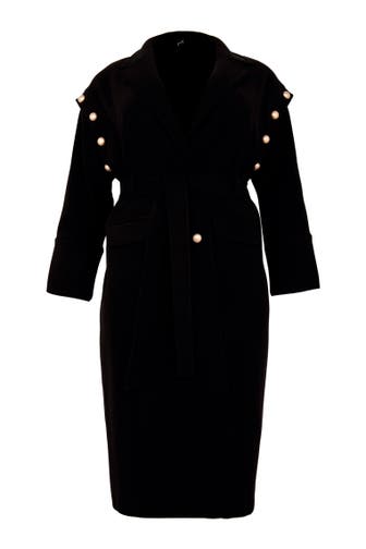 YOEK Mantel Mit Knöpfen schwarz