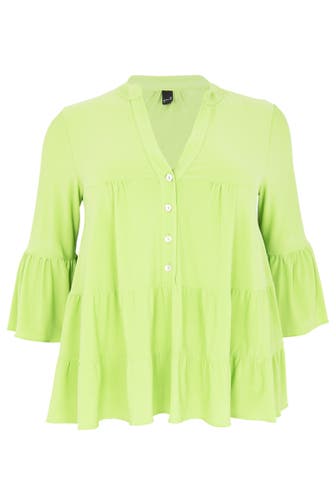 YOEK Tunika mit Rüschen bright green