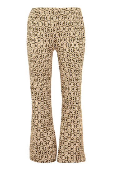 YOEK Stoffhose mit einem elastischen Bund hellbraun Straight