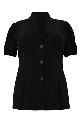 YOEK Blazer mit Puffärmeln schwarz