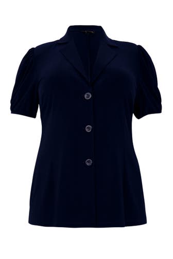 YOEK Blazer mit Puffärmeln blau