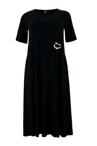 YOEK Midikleid mit geknoteten Details schwarz