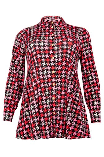 YOEK Blusenshirt Pied-de-poule Druck rot