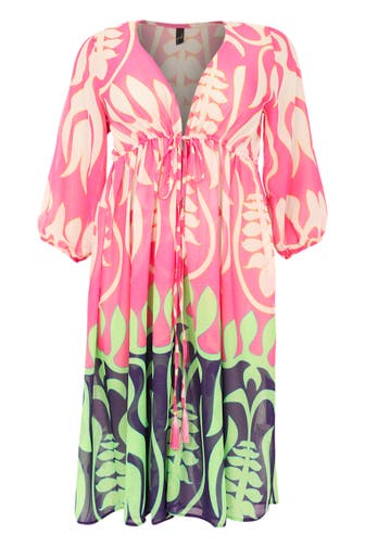 YOEK Strickjacke mit Druck rosa