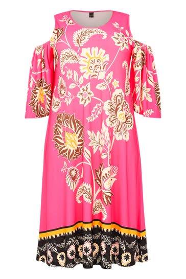 YOEK Casual-Kleid mit Cut-Out rosa