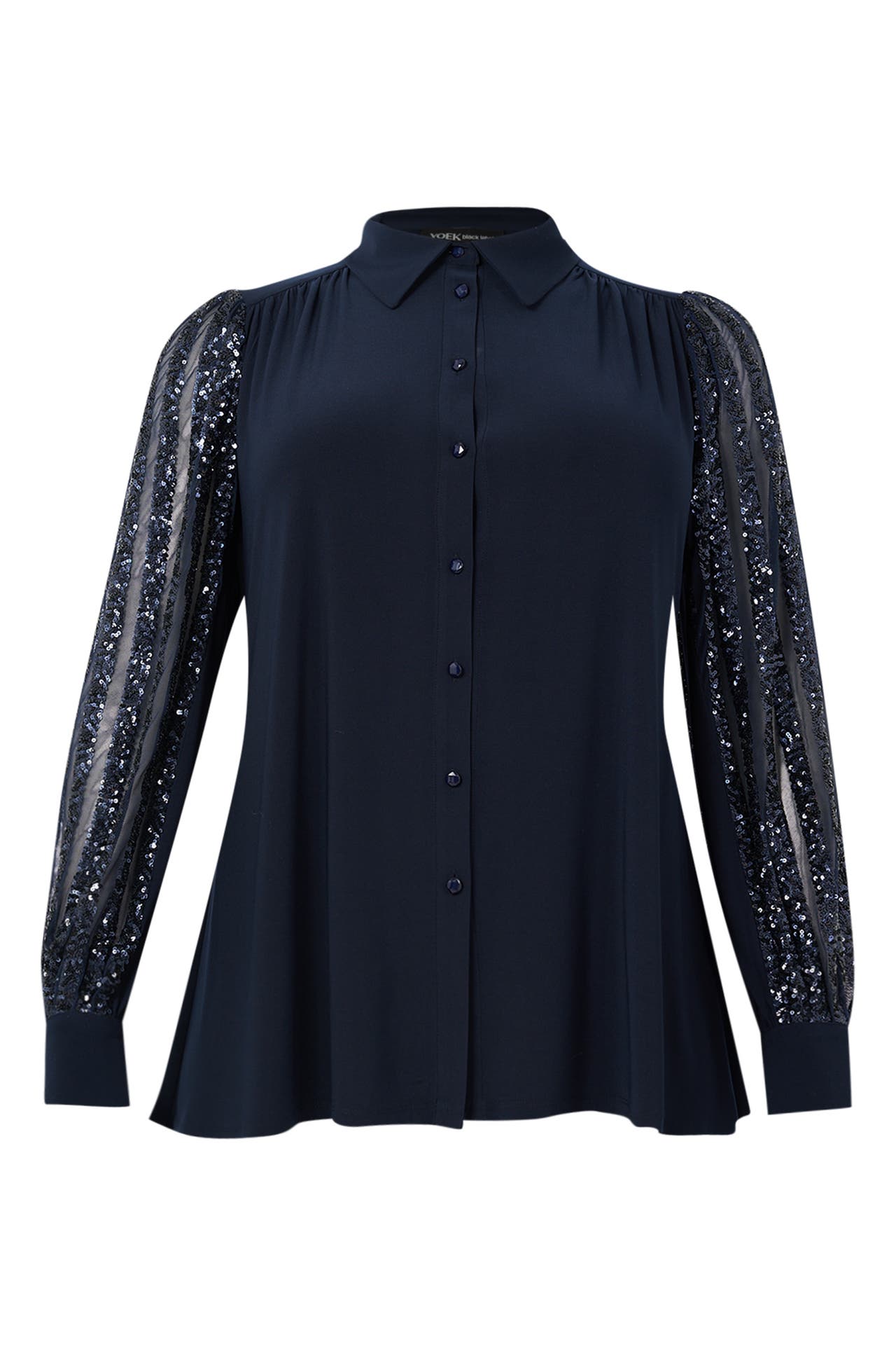 YOEK Blusenshirt mit Druck blau, Bild 1
