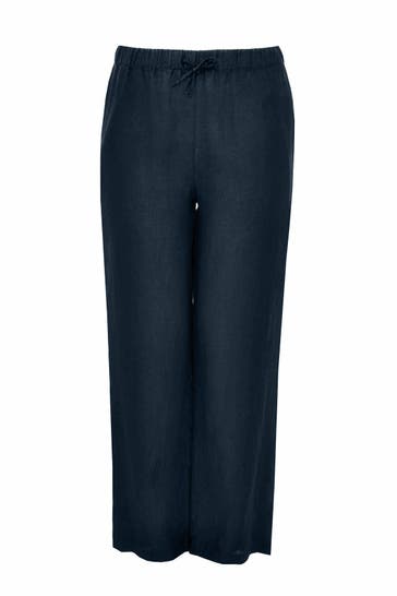 YOEK Stoffhose Leinen blau Straight