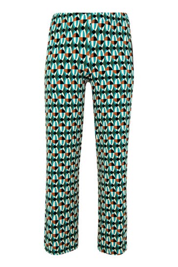 YOEK Stoffhose mit Druck überig Straight