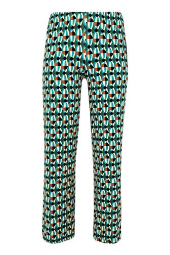 YOEK Stoffhose mit Druck überig Straight
