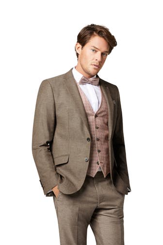 DIGEL Business-Sakko Rod-F Hellbraun Slim Fit