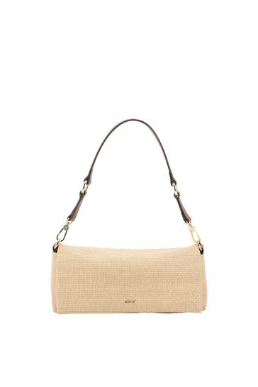 ABRO Schultertasche MILA natural/caramel
