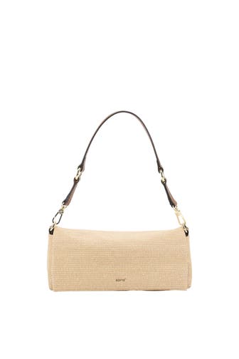 ABRO Schultertasche MILA natural/caramel