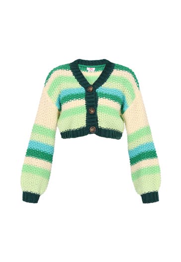 MYMO Strickjacke green multicolor