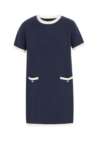DREIMASTER Casual-Kleid navy offwhite