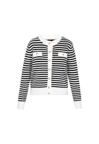 DREIMASTER Strickjacke black offwhite