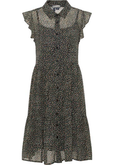 DREIMASTER Casual-Kleid Schwarz Mehrfarbig