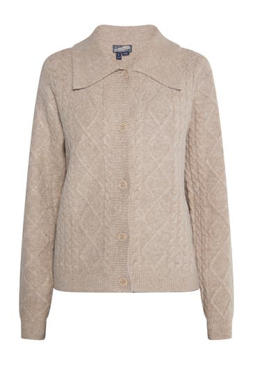 DREIMASTER Strickjacke Beige Braun Melange