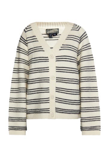 DREIMASTER Strickjacke Wollweiss Marine