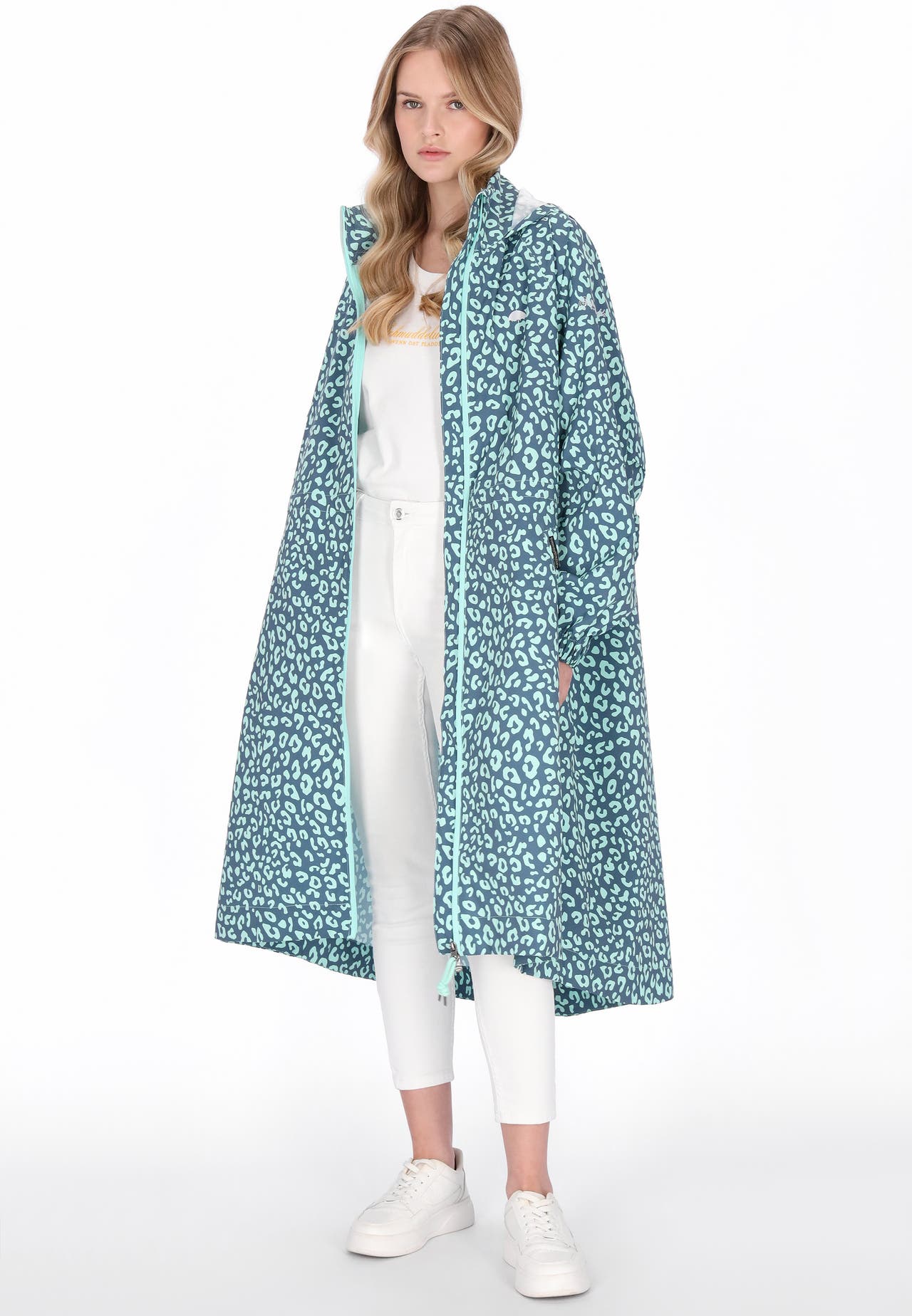 SCHMUDDELWEDDA Regenjacke aqua navy leo, Bild 1