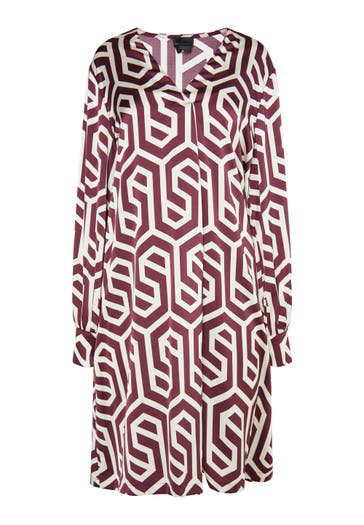 DREIMASTER Casual-Kleid Wollweiss Bordeaux