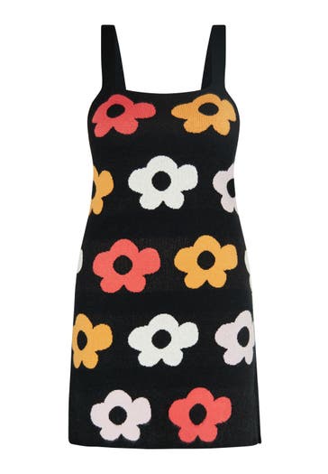 MYMO Casual-Kleid Schwarz Mehrfarbig