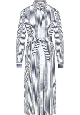 DREIMASTER Casual-Kleid Wollweiss Marine
